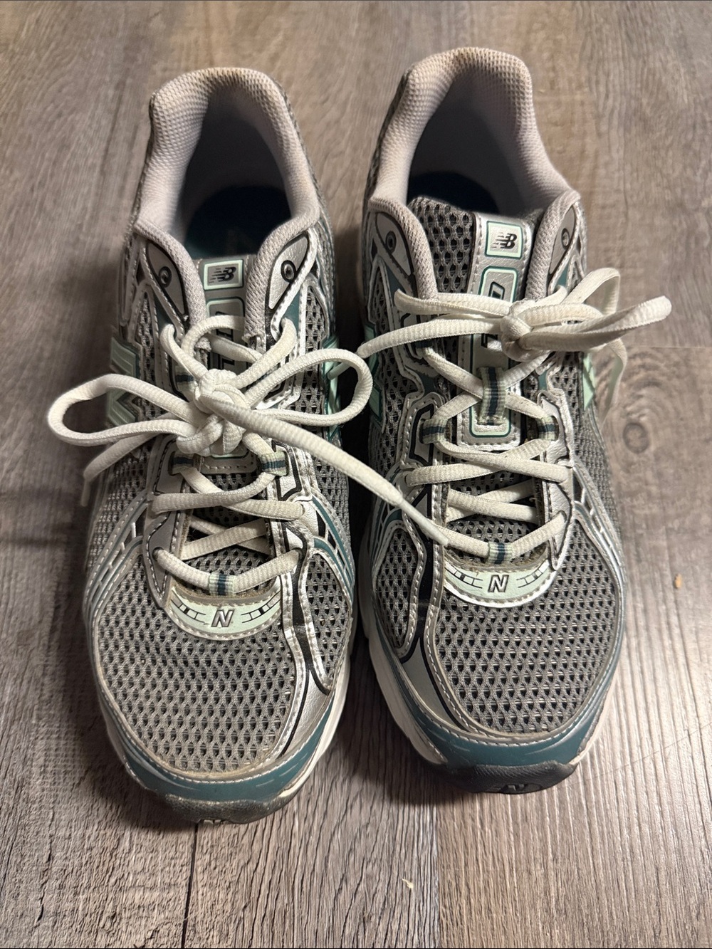 New Balance Gray with Teal Accent Athletic Sneakers
